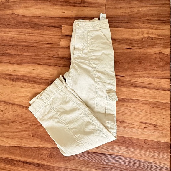 Abercrombie and Fitch Khaki Cargo Pants Wide Leg Casual Size 25 - Picture 1 of 5